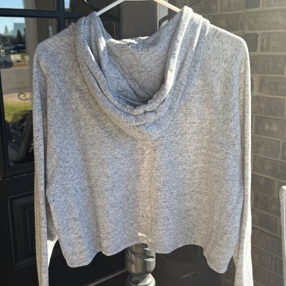 Women's Large Gray Cropped Sweatshirt - Picture 4 of 5